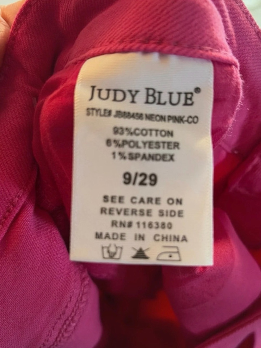 Judy Blue Bright Pink Women’s Slim Fit Skinny Jeans Size 9/29 - Picture 6 of 7